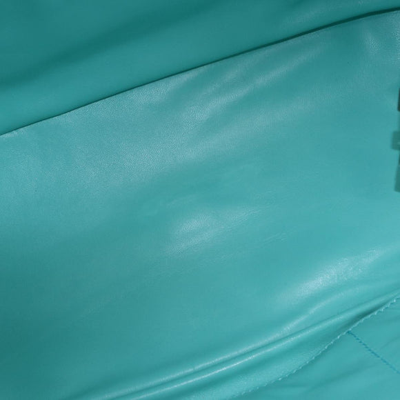 TIFFANY&Co. Shoulder Bag Leather Turquoise Blue Auth 193383V
