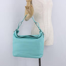 TIFFANY&Co. Shoulder Bag Leather Turquoise Blue Auth 193383V-23