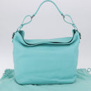 TIFFANY&Co. Shoulder Bag Leather Turquoise Blue Auth 193383V-24