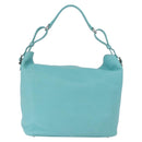 TIFFANY&Co. Shoulder Bag Leather Turquoise Blue Auth 193383V-3