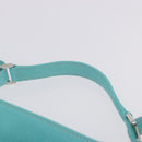 TIFFANY&Co. Shoulder Bag Leather Turquoise Blue Auth 193383V-8