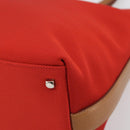 Salvatore Ferragamo Gancini Tote Bag Canvas Red Silver Auth 193384V-9