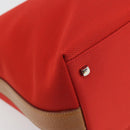 Salvatore Ferragamo Gancini Tote Bag Canvas Red Silver Auth 193384V-14