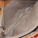 Salvatore Ferragamo Gancini Tote Bag Canvas Red Silver Auth 193384V-10