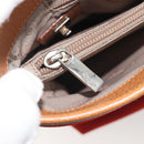 Salvatore Ferragamo Gancini Tote Bag Canvas Red Silver Auth 193384V-20