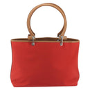Salvatore Ferragamo Gancini Tote Bag Canvas Red Silver Auth 193384V-2