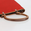 Salvatore Ferragamo Gancini Tote Bag Canvas Red Silver Auth 193384V-7
