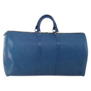 LOUIS VUITTON Epi Keepall 55 Boston Bag Toledo Blue M42955 LV Auth 193385-1