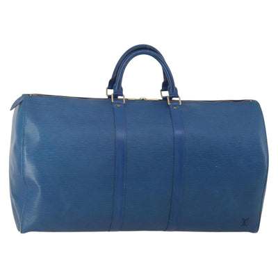 LOUIS VUITTON Epi Keepall 55 Boston Bag Toledo Blue M42955 LV Auth 193385