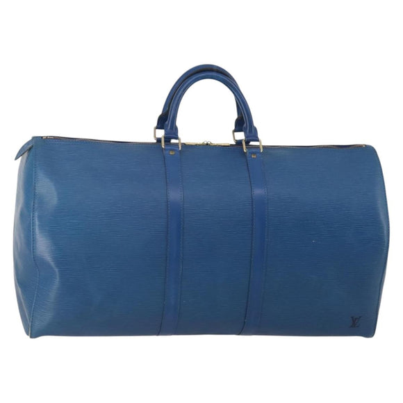 LOUIS VUITTON Epi Keepall 55 Boston Bag Toledo Blue M42955 LV Auth 193385