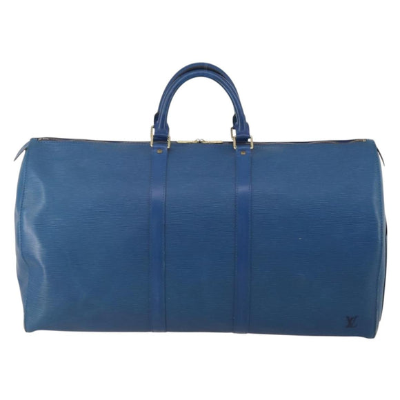LOUIS VUITTON Epi Keepall 55 Boston Bag Toledo Blue M42955 LV Auth 193385