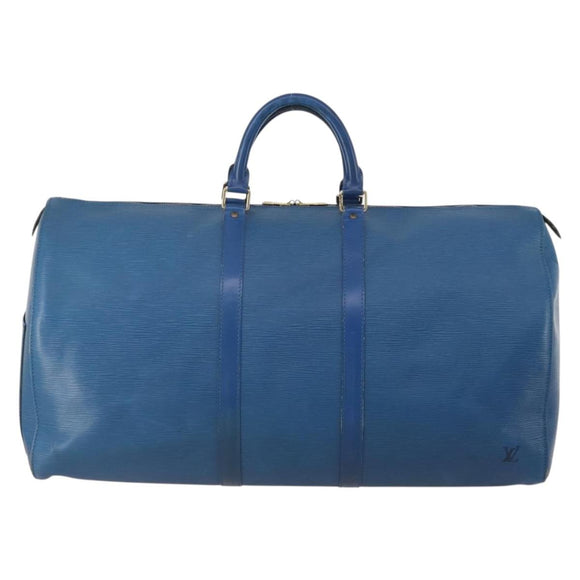 LOUIS VUITTON Epi Keepall 55 Boston Bag Toledo Blue M42955 LV Auth 193385
