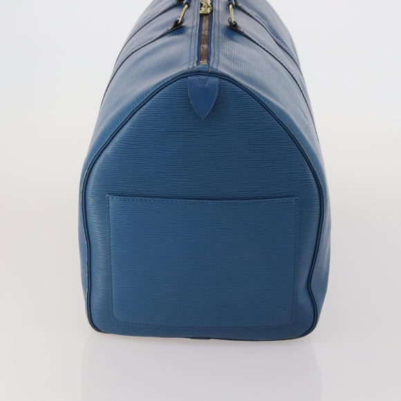 LOUIS VUITTON Epi Keepall 55 Boston Bag Toledo Blue M42955 LV Auth 193385