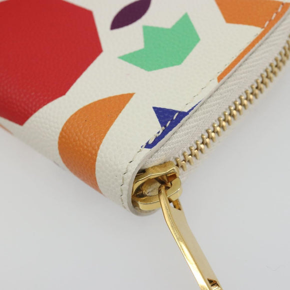 SAINT LAURENT Coin Purse Leather Multicolor Silver Auth 193388V