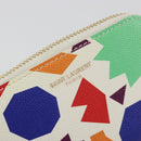 SAINT LAURENT Coin Purse Leather Multicolor Silver Auth 193388V-13