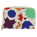 SAINT LAURENT Coin Purse Leather Multicolor Silver Auth 193388V-2