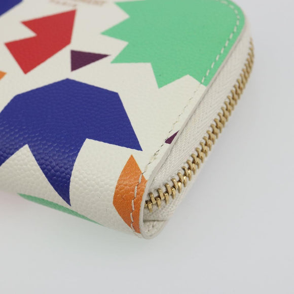 SAINT LAURENT Coin Purse Leather Multicolor Silver Auth 193388V