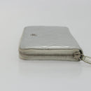 CHANEL Matelasse Long Wallet Lamb Skin Silver CC Auth 193392A-4