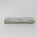 CHANEL Matelasse Long Wallet Lamb Skin Silver CC Auth 193392A-5