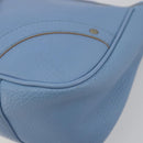 BURBERRY Shoulder Bag Leather Light Blue Silver Auth 193399A-10