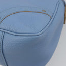 BURBERRY Shoulder Bag Leather Light Blue Silver Auth 193399A-12