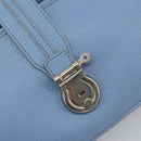 BURBERRY Shoulder Bag Leather Light Blue Silver Auth 193399A-14