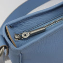 BURBERRY Shoulder Bag Leather Light Blue Silver Auth 193399A-15