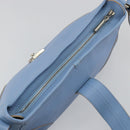 BURBERRY Shoulder Bag Leather Light Blue Silver Auth 193399A-16