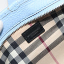 BURBERRY Shoulder Bag Leather Light Blue Silver Auth 193399A-17
