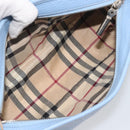 BURBERRY Shoulder Bag Leather Light Blue Silver Auth 193399A-18