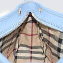 BURBERRY Shoulder Bag Leather Light Blue Silver Auth 193399A-20