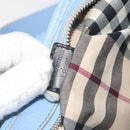 BURBERRY Shoulder Bag Leather Light Blue Silver Auth 193399A-21