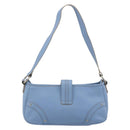 BURBERRY Shoulder Bag Leather Light Blue Silver Auth 193399A-3