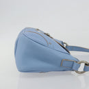 BURBERRY Shoulder Bag Leather Light Blue Silver Auth 193399A-4