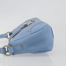 BURBERRY Shoulder Bag Leather Light Blue Silver Auth 193399A-5