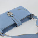 BURBERRY Shoulder Bag Leather Light Blue Silver Auth 193399A-6