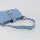 BURBERRY Shoulder Bag Leather Light Blue Silver Auth 193399A-7