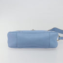 BURBERRY Shoulder Bag Leather Light Blue Silver Auth 193399A-9