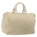 LOUIS VUITTON Monogram Mini Lin Speedy 30 Bag White Dunne M95319 LV Auth 193401-1