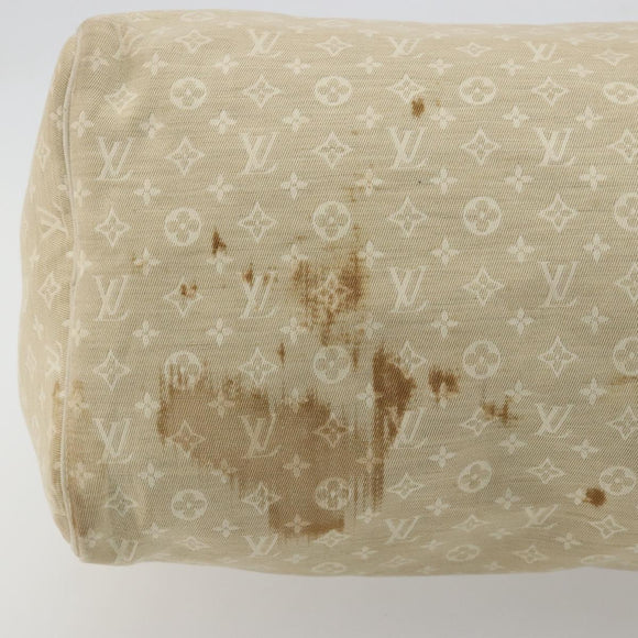 LOUIS VUITTON Monogram Mini Lin Speedy 30 Bag White Dunne M95319 LV Auth 193401