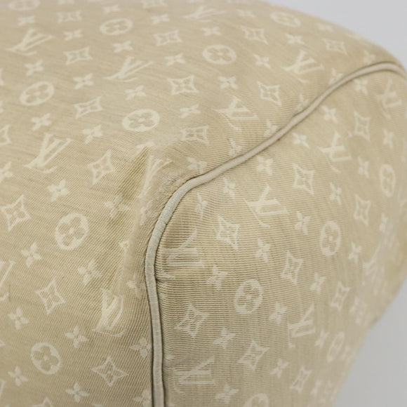 LOUIS VUITTON Monogram Mini Lin Speedy 30 Bag White Dunne M95319 LV Auth 193401
