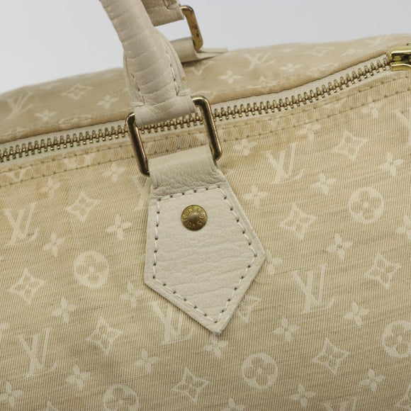LOUIS VUITTON Monogram Mini Lin Speedy 30 Bag White Dunne M95319 LV Auth 193401