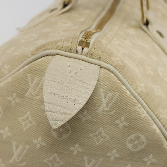 LOUIS VUITTON Monogram Mini Lin Speedy 30 Bag White Dunne M95319 LV Auth 193401
