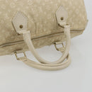 LOUIS VUITTON Monogram Mini Lin Speedy 30 Bag White Dunne M95319 LV Auth 193401-7