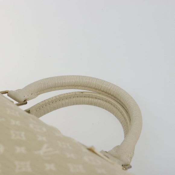 LOUIS VUITTON Monogram Mini Lin Speedy 30 Bag White Dunne M95319 LV Auth 193401