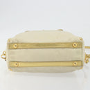 PRADA Shoulder Bag Nylon 2way Beige Gold Auth 193402A-5