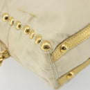 PRADA Shoulder Bag Nylon 2way Beige Gold Auth 193402A-15
