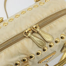 PRADA Shoulder Bag Nylon 2way Beige Gold Auth 193402A-19