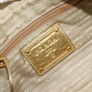 PRADA Shoulder Bag Nylon 2way Beige Gold Auth 193402A-20