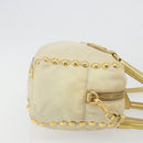 PRADA Shoulder Bag Nylon 2way Beige Gold Auth 193402A-3